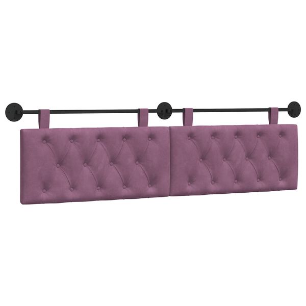 vidaXL T&ecirc;te de lit suspendue Pourpre 190 x 55 x 7 cm Velours