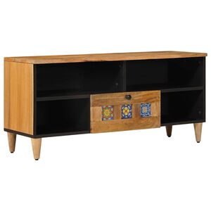 vidaXL Meuble TV Naturel 100 x 33 x 46 cm Bois de mangue massif
