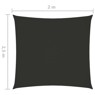 vidaXL Voile de parasol tissu oxford rectangulaire 2x2,5 m anthracite