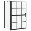 vidaXL &Eacute;cran de douche de bain Noir et Transparent 80 x 68 x 128 cm