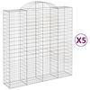 vidaXL Paniers à gabions arqués 5 pcs 200x50x200/220 cm Fer galvanisé