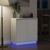 vidaXL Buffet LED avec porte Blanc 71 x 34,5 x 75 cm Bois d'ing&eacute;nierie