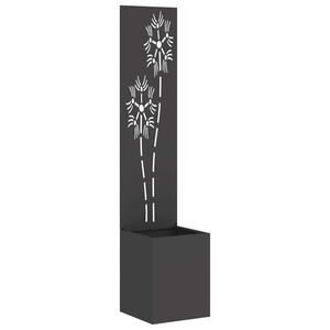 vidaXL &Eacute;cran de confidentialit&eacute; de jardin Floral Noir 32 x 140 cm
