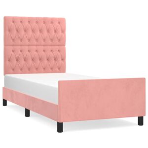 vidaXL Cadre de lit sans matelas rose 100x200 cm velours