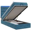 vidaXL Lit coffre avec matelas et LED Bleu fonc&eacute; 90 x 200 cm Velours