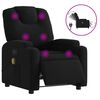 vidaXL Fauteuil de massage inclinable &eacute;lectrique Noir Tissu
