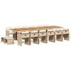 vidaXL Ensemble &agrave; manger de jardin et coussins 17 pcs beige