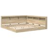 vidaXL Lit Biblioth&egrave;que Ch&ecirc;ne sonoma 180 x 200 cm Bois d'ing&eacute;nierie