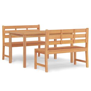 vidaXL Ensemble &agrave; manger de jardin 3 pcs Bois de teck massif