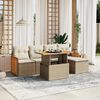 vidaXL Salon de jardin avec coussins 6 pcs beige r&eacute;sine tress&eacute;e