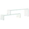 vidaXL Ensemble de table basse 2 pcs 90x30x20/110x30x40cm Verre tremp&eacute;