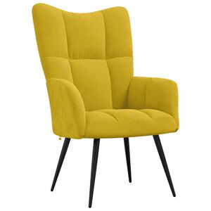 vidaXL Chaise de relaxation Jaune moutarde Velours