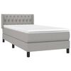 vidaXL Sommier &agrave; lattes de lit avec matelas Gris clair 90x200 cm Tissu
