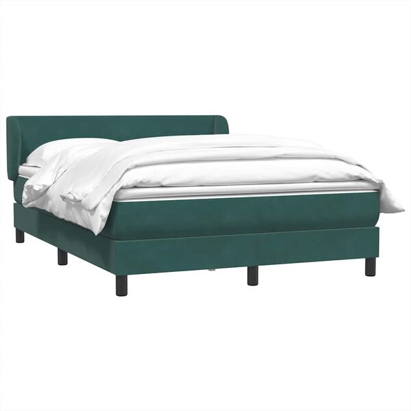 vidaXL Sommier &agrave; lattes de lit et matelas vert fonc&eacute; 140x210cm velours