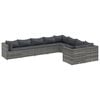 vidaXL Salon de jardin 9 pcs avec coussins gris r&eacute;sine tress&eacute;e