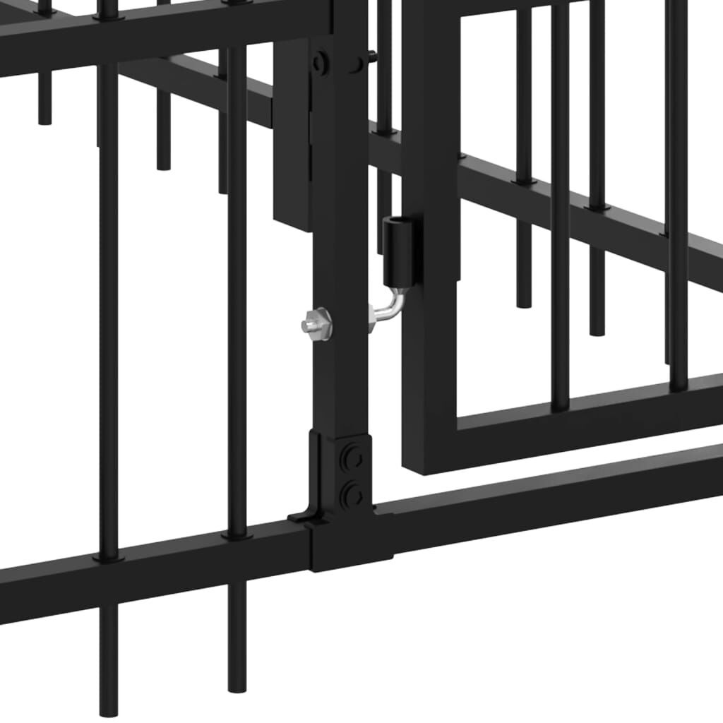 vidaXL Chenil d'extérieur pour chiens Acier 16,89 m²