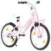 vidaXL Vélo enfant avec porte-bagages avant 20 pouces Rose et noir