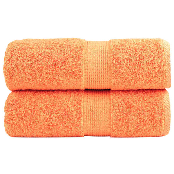 vidaXL Serviettes de toilette premium SOLUND 2 pièces Orange 30 x 30 cm 600 g/m²