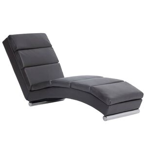 vidaXL Chaise longue Gris Similicuir
