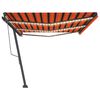 vidaXL Auvent automatique capteur de vent LED 600x300 cm Orange marron