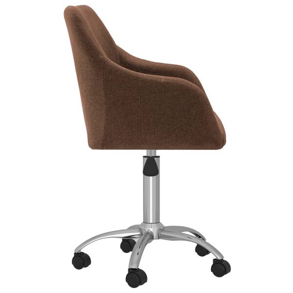vidaXL Chaise pivotante de bureau Marron Tissu