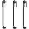 vidaXL Lampadaires d'ext&eacute;rieur 3 pcs noir 100 cm acier inoxydable