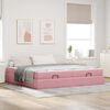 vidaXL Cadre de lit avec matelas avec matelas 2 pcs Rose Velours