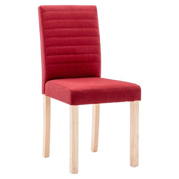 vidaXL Chaises &agrave; manger lot de 4 rouge bordeaux tissu