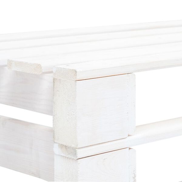 vidaXL Canapé central palette de jardin Blanc Bois de pin imprégné