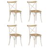 vidaXL Chaises à dossier croisé lot de 4 blanc bois de manguier massif