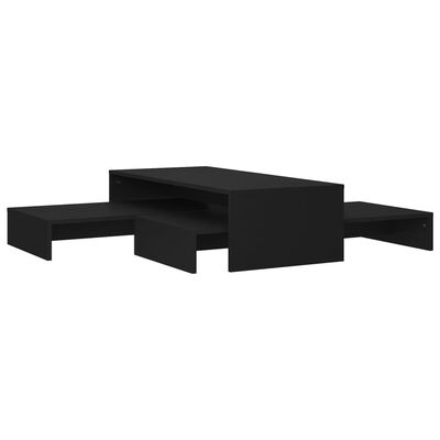 vidaXL Set tables basses gigognes Noir 100x100x26,5 cm Aggloméré