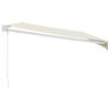 vidaXL Auvent r&eacute;tractable cr&egrave;me 5x3 m tissu et aluminium