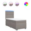 vidaXL Sommier &agrave; lattes de lit avec matelas Taupe 100x200 cm Tissu