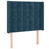 vidaXL T&ecirc;te de lit avec oreilles Bleu fonc&eacute; 103x16x118/128 cm Velours