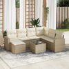 vidaXL Salon de jardin avec coussins 8 pcs beige r&eacute;sine tress&eacute;e