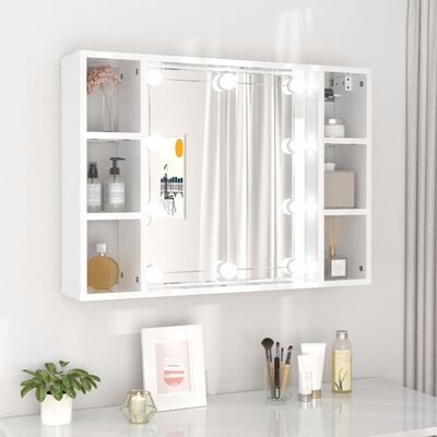 vidaXL Armoire de miroir avec LED Blanc brillant 76x15x55 cm