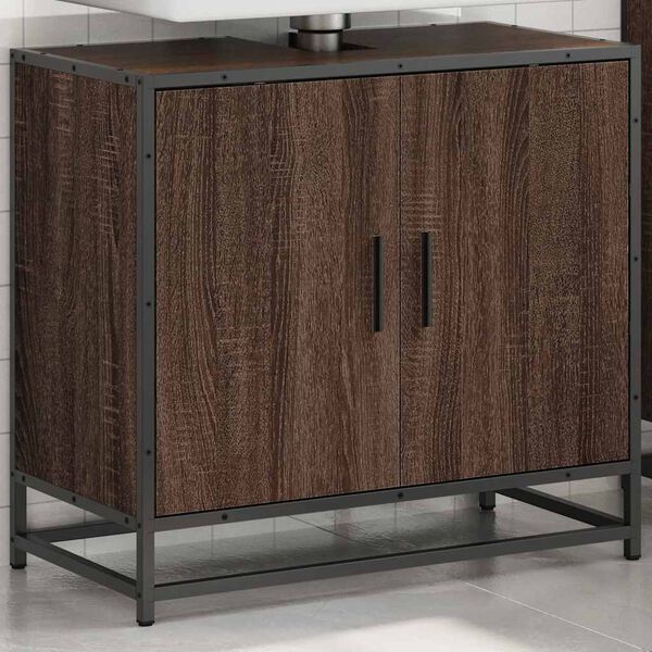 vidaXL Armoire de lavabo de salle de bain ch&ecirc;ne marron 65x33x60 cm