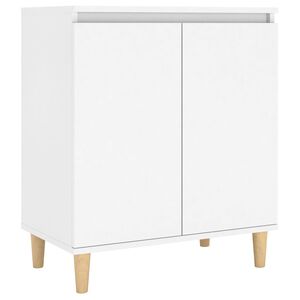 vidaXL Buffet avec pieds en bois massif blanc bois d'ing&eacute;nierie
