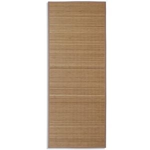 vidaXL Tapis en bambou marron &agrave; latte rectangulaire 80 x 200 cm