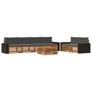 vidaXL Ensemble de canap&eacute;s d'ext&eacute;rieur 7 pc Naturel et Anthracite