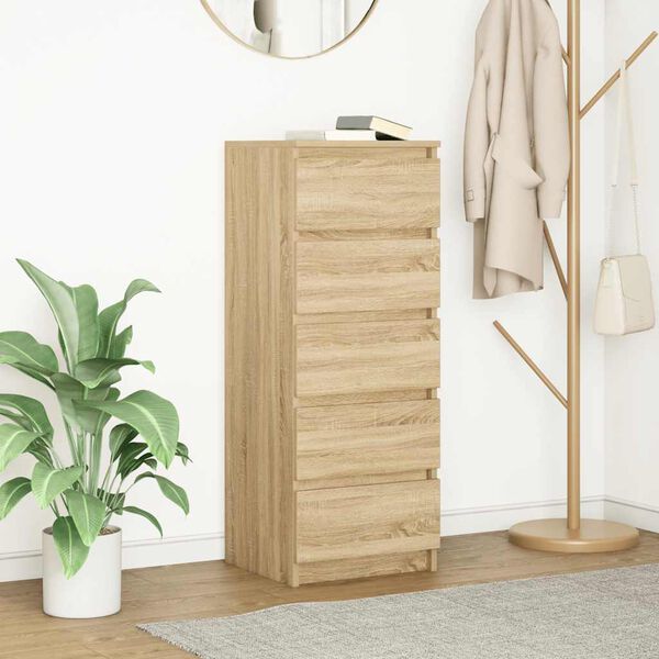 vidaXL Buffet avec tiroirs ch&ecirc;ne sonoma 37,5x35x99 cm bois ing&eacute;nierie