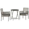 vidaXL Ensemble bistro de jardin 3 pc Gris polyrotin