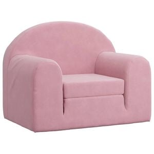 vidaXL Canap&eacute;-lit pour enfants rose peluche douce