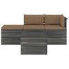 vidaXL Salon palette de jardin 4 pcs avec coussins bois de pin massif