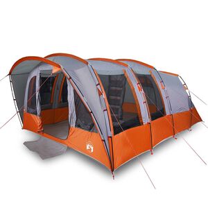vidaXL Tente familiale tunnel 8 personnes gris imperm&eacute;able