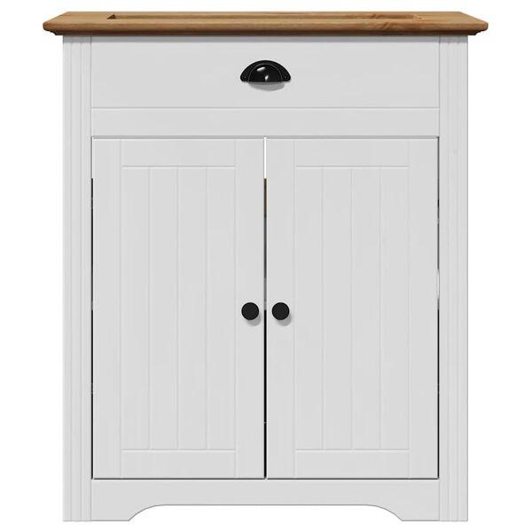 vidaXL Armoire de lavabo de salle de bain BODO blanc marron 70x35x80cm