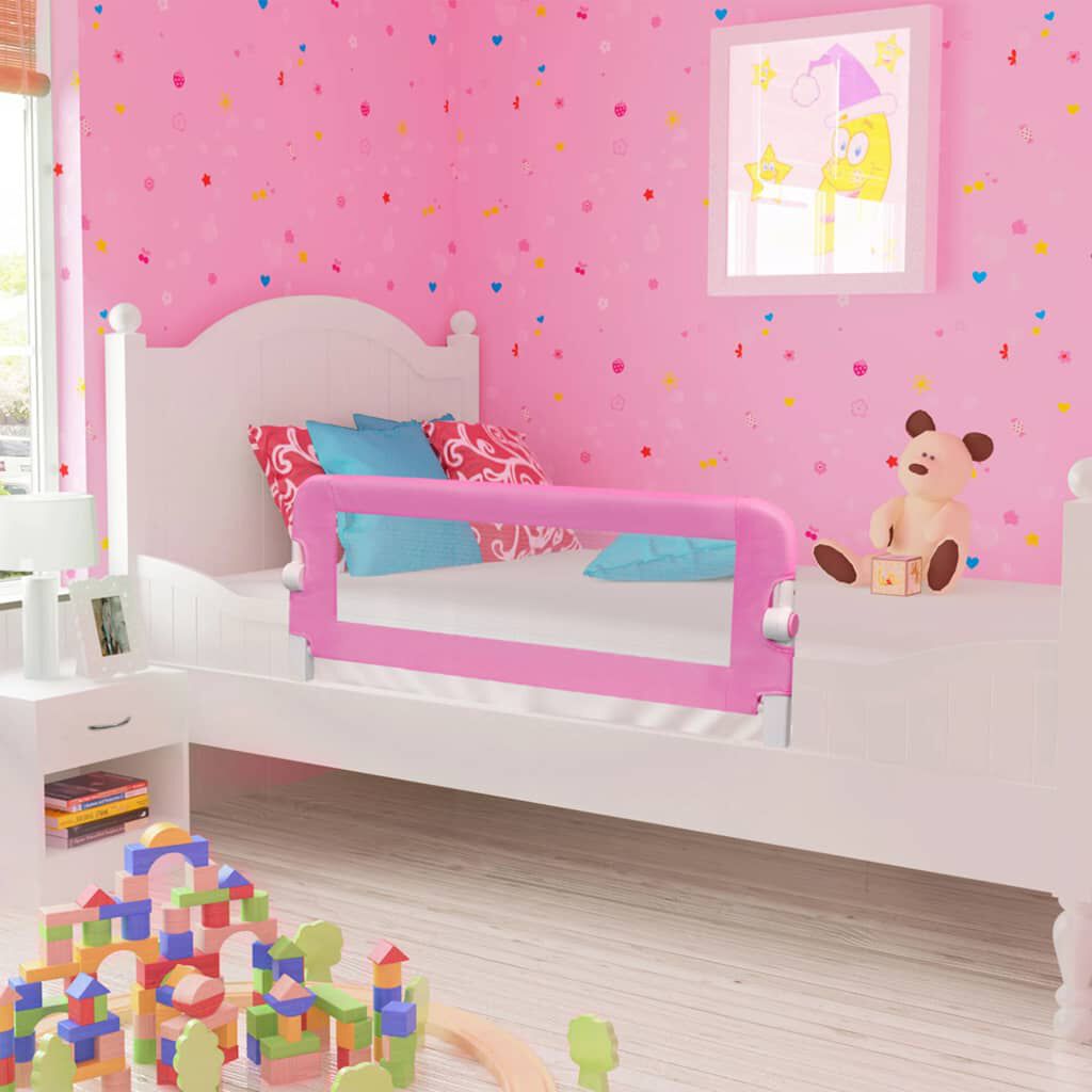 VidaXL Barrière De Lit Enfant Rose - Protection Anti-Chute - Pour Matelas 10-20cm - 150x36,5cm