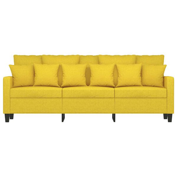 vidaXL Canap&eacute; &agrave; 3 places Jaune clair 180 cm Tissu