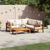 vidaXL Salon de jardin avec coussins 4 pcs bois d'acacia massif