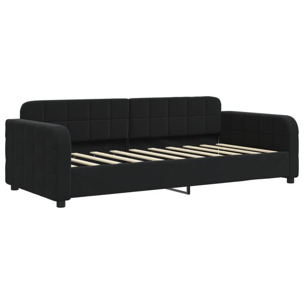 vidaXL Lit de repos sans matelas noir 90x190 cm velours